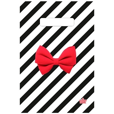 Пакет ПЭ с вырубной неусиленной ручкой 20x30см (30) (Алый бантик) Тико (х100/3000)