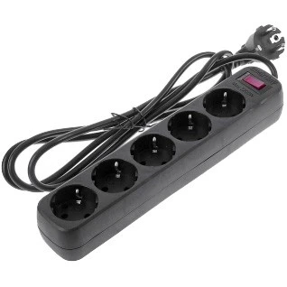Сетевой фильтр Smartbuy SBSP-18-K, 5 розеток, 2200 Вт, 1,8 м, черный_1