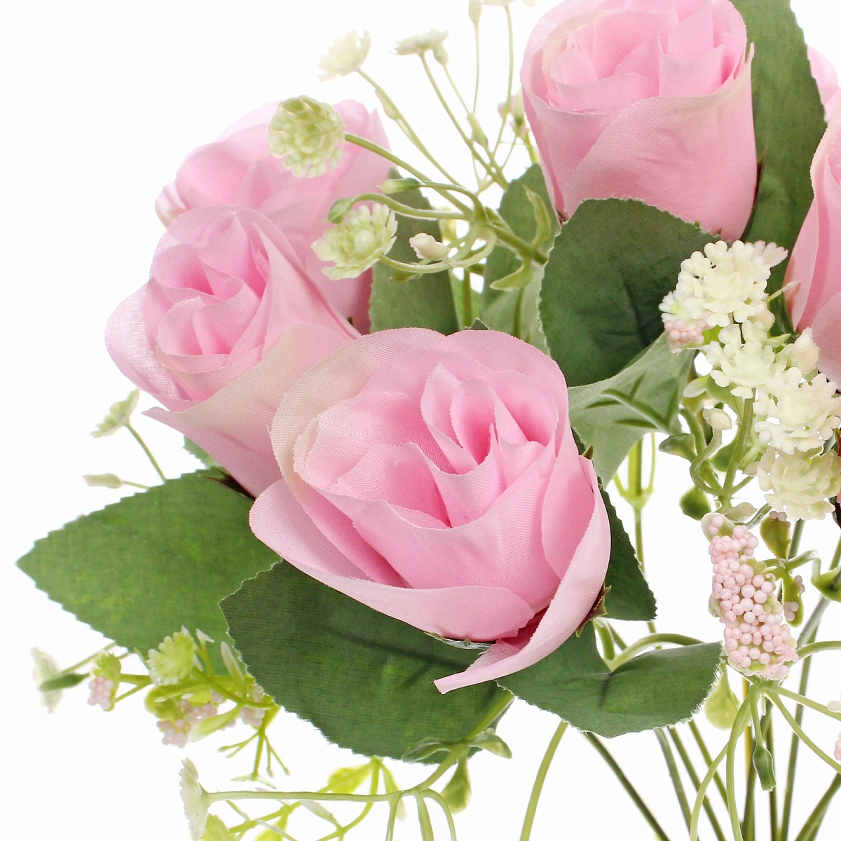 Искусственные цветы "Букет роз" 32см 10 цветков розовые