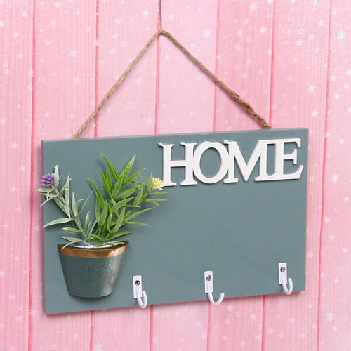 Ключница Home 20,512,5см 3 крючка, цвет зеленый MP131_3