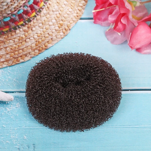 Заколка валик для создания пучка d-5,5см, цвет коричневый (лейбл Кокетка)_6