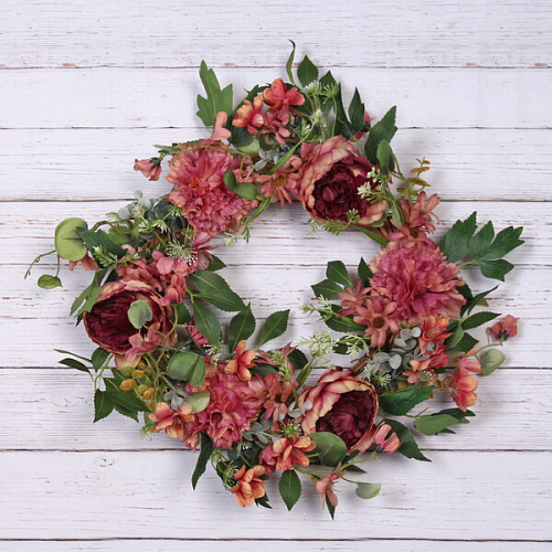 Искусственный цветы венок Принцесса 45см цвет нежно-розовый_11