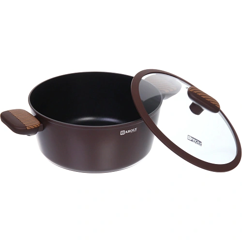 Кастрюля BAROLY CHOCOLATE 48л, индукция, стеклянная крышка_4