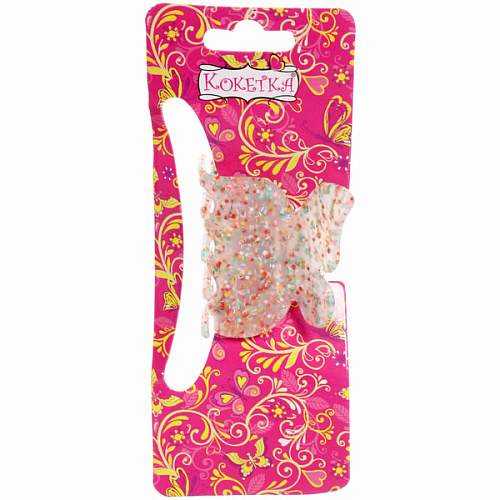 Заколка-краб для волос  ЭЙФОРИЯ ФЛО, нинель, микс 6 цветов, 4,7см (блистер Кокетка)_3