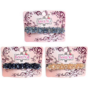 Заколка-автомат "КОЛЛИНА", санта, микс 4 цвета, 8см (блистер Кокетка и пакет с подвесом)