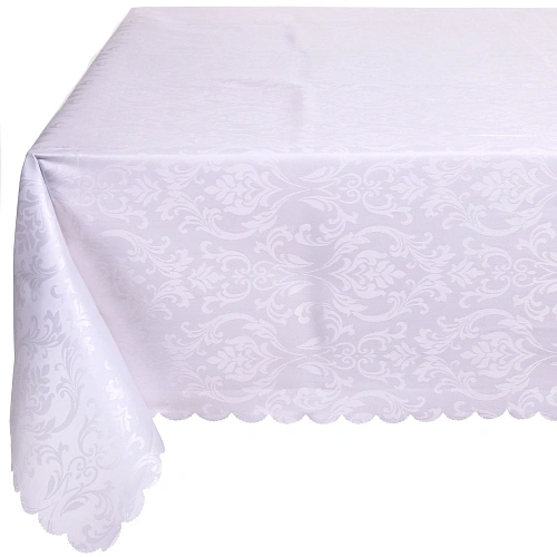 Скатерть 148180 см Классика, узоры, цвет белый_3