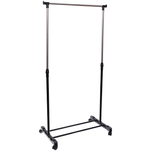 Вешалка гардеробная телескопическая напольная на колесах "ПЕРФЕКТХАУС", цвет черный, нагрузка до 20кг, 75*42*150см