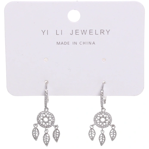 Серьги из гиппоалергенного металла со стразами ПАЛУМНА, ловец снов, цвет золото и серебро, 3,5см_8