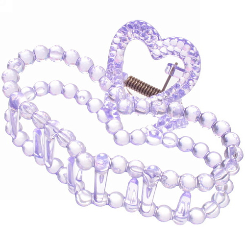 Заколка-краб для волос на блистере Cruella- Сердце, микс 6 цветов, 9,5 см_6