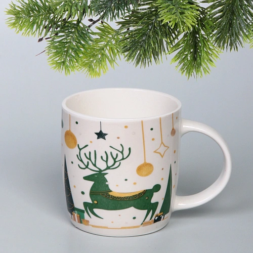 Кружка керамическая 330мл "Фантазии зимы", микс рисунков