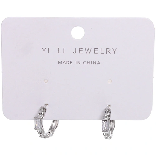 Серьги из гиппоалергенного металла со стразами ПАЛУМНА, кольца, цвет золото и серебро, 2,5-dсм_7