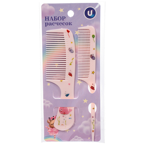 Расчески в наборе детские на блистере 2шт Сияй и Мерцай!, китёнок, 144162,5см_4