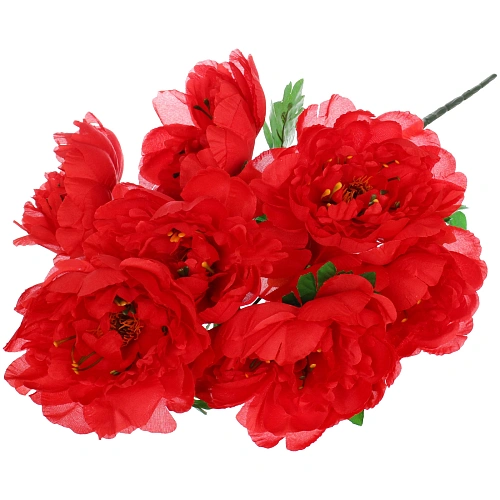Искусственные цветы "Цветочная мелодия" Пионы 60см 7 цветков красные