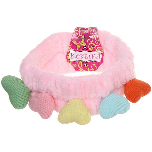 Повязка на голову Кокетка - Сердечки, микс 6 цветов, 206см_15