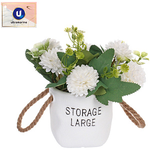 Цветочная композиция "Мечта" 10*20см Хризантемы белые