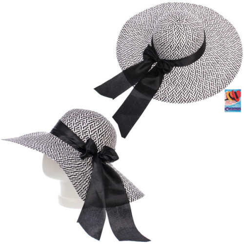 Шляпа женская с широкими полями "TiraMiSu- Шантика", черный, р58, ширина полей 11см