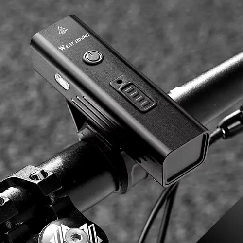 Фонарь велосипедный, передний West Biking YP0701416 Black (аккум 1800 mAh, Type-C)_11