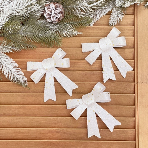 Бант на ёлку "Волшебство" 9,5*11,5 см (набор 3 шт), Золото