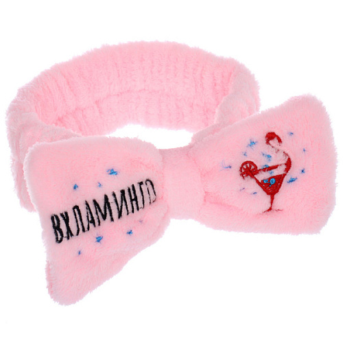 Повязка на голову New collection Vostok- Вхламинго, цвет розовый, серый, голубой и сиреневый, 206см ( упаковка белый ZIP пакет )_3