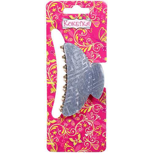 Заколка-краб для волос  ЭЙФОРИЯ, райя, микс 6 цветов, 7см (блистер Кокетка)_12