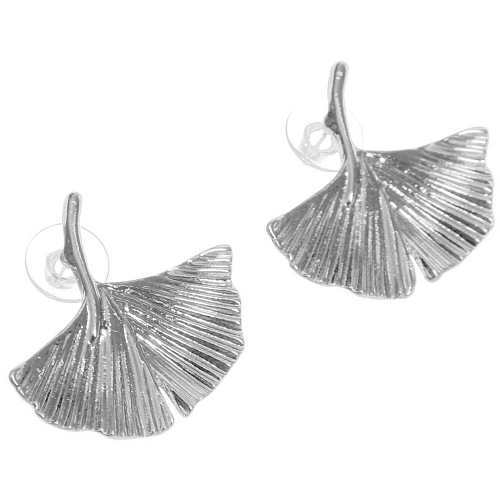 Серьги ЭЛЛОДИ, листики, цвет золото и серебро, 2,82,5см_9