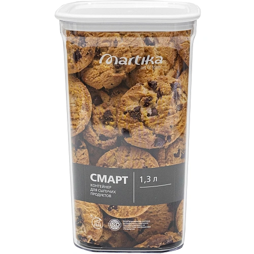 Контейнер для сыпучих продуктов 1,3л Смарт белый С414БЕЛ_2