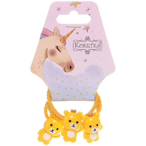 Резинки для волос детские 3шт "КАРАМЕЛЬКИ", мишки, d-3см