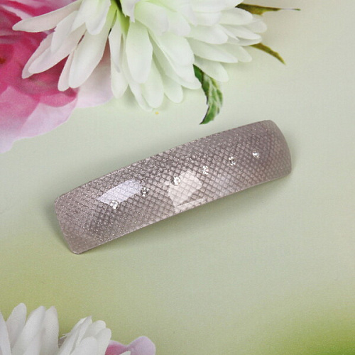 Заколка автомат Lady Collection - Стразики, прямоуг, 6 цветов, 102,5см (Кокетка)_3