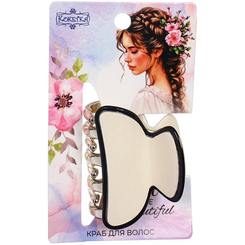 Заколка - краб для волос AKS-EMPIRE, цвет белый, 43см_3