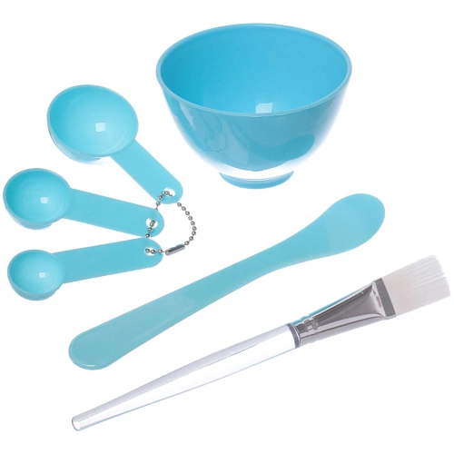 Набор косметический Beauty Bar, кисточка, лопатка, 3 мерных ложки и чаша, микс три цвета, 17,58,5см, _4