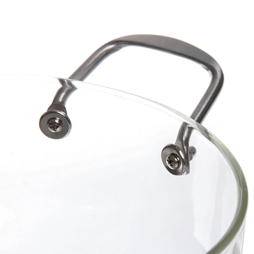 Кастрюля из боросиликатного стекла 2,5л Хай-Тек с металлическими ручками_12