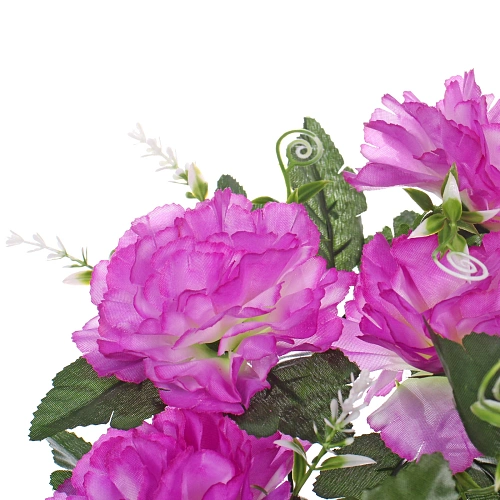 Искусственные цветы Цветочная мелодия Гвоздики 50см 10 цветков сиреневые_5