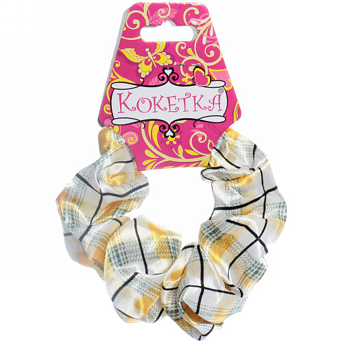 Резинка для волос Collection School, принт клетка, микс 6 цветов, d-10см_9