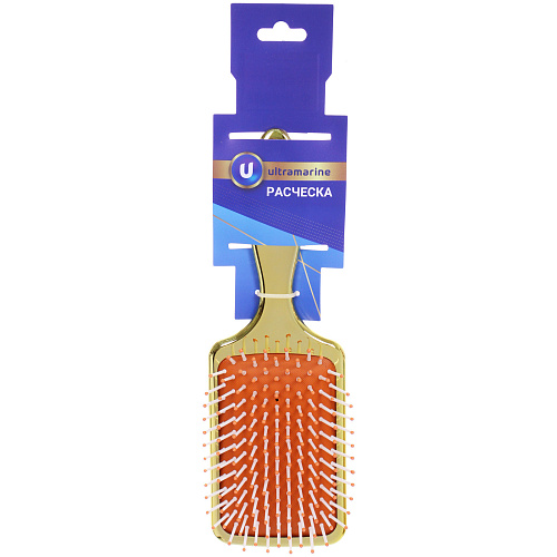 Расчёска массажная зеркальная прямоугольная форма ФАРТА, цвет благородное золото, 227см (Блистер Ultramarin)_3