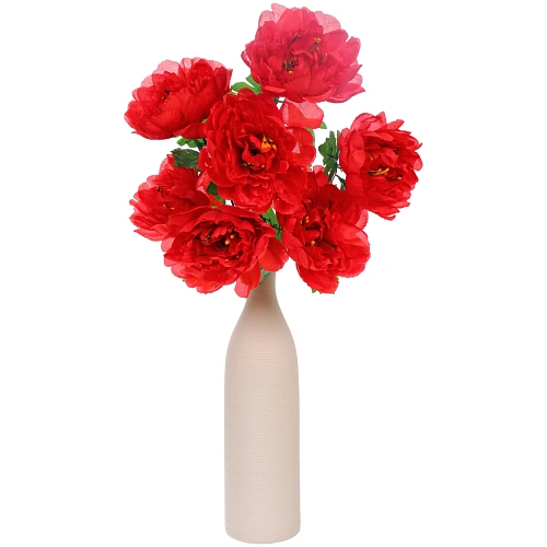 Искусственные цветы Цветочная мелодия Пионы 60см 7 цветков красные_6
