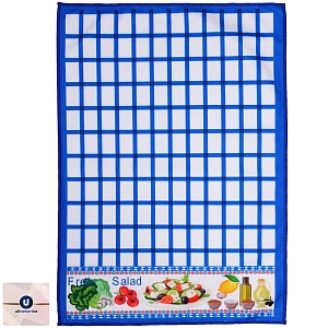 Полотенце кухонное "Клетка - Салат" 40*57 см, цвет синий, микрофибра 200 гр/м2
