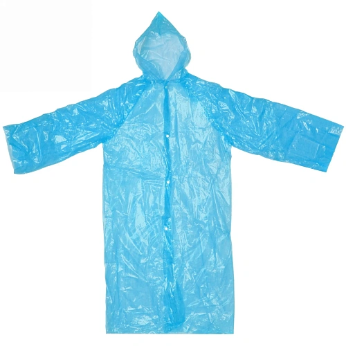 Дождевик-плащ "Ветерок" с капюшоном, на кнопках 25 Мкрн 110*65см синий ДоброСад