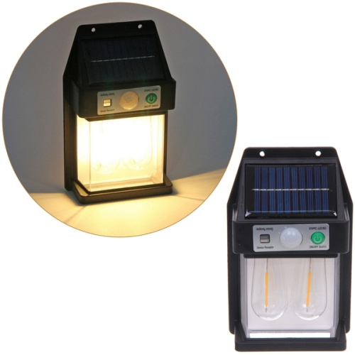 Фонарь садовый "Волшебство ночи" 16*10*4,5 см, на солнечной батарее (свеч., теплый белый) 2 LED, 3 реж., датчик движ.