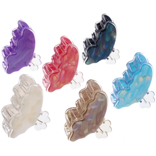 Заколка - краб для волос "AKS-EMPIRE", бабочка, микс 6 цветов, 8*5см