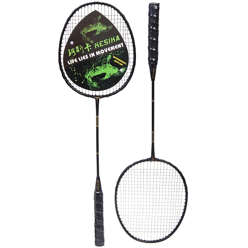 Бадминтон в наборе K-503, 3 предмета 2 металлические ракетки 65 см, чехол (цвет чёрный)_4