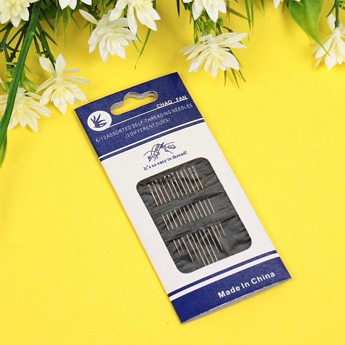 Иглы швейные в наборе 12шт Favorite Hous, для плохо видящих, серебро_3