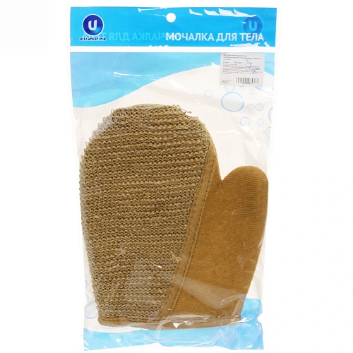 Мочалка-варежка для тела комбинированная Ultramarine - Прима, с сизалем, цвет белый, 1822см_9