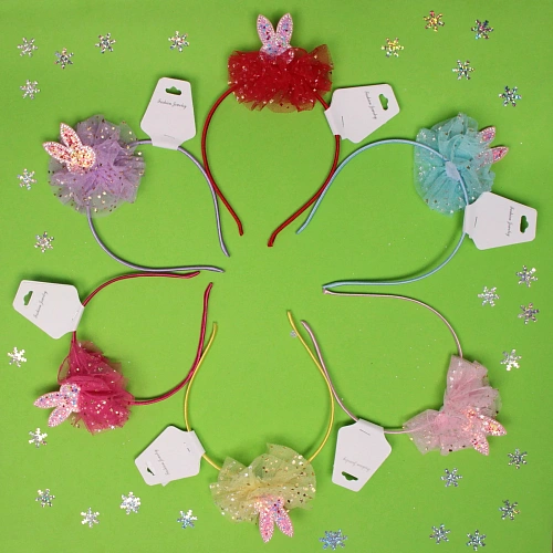 Ободок для волос детский Little lady - Emily, микс 6 цветов, 63см_4