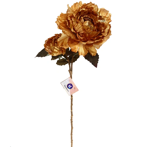 Искусственные цветы FLOWERS GLAMOUR 60см Пионы 2 цветка золотые_2