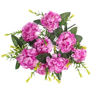 Искусственные цветы "Цветочная мелодия" Гортензии 40см 10 цветков сиреневые