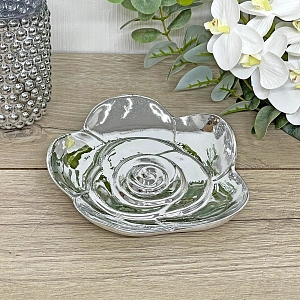 Подставка керамическая "GOLD Podarok", пион, цвет серебро, 17*17см (упаковка индив. пленка)