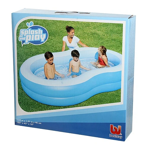 Бассейн надувной прямоугольный 262х157х46 см Большая лагуна Bestway (54117B)_2