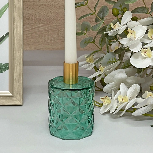 Подсвечник Грани 7,813 см, Изумруд_6