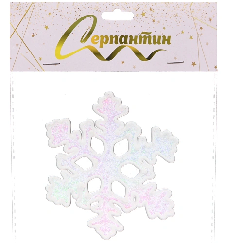 Наклейка на стекло "Изящная снежинка" 15*20 см, Перламутр