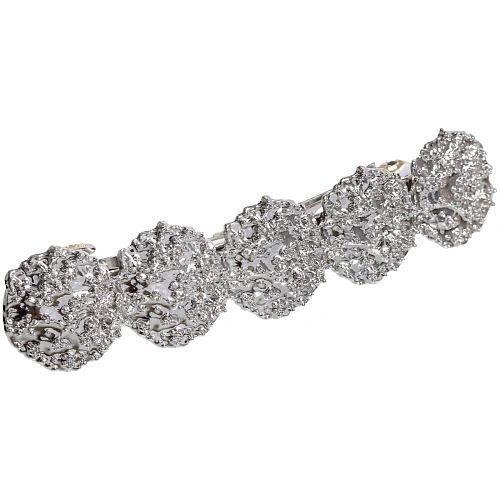 Заколка-автомат для волос AKS - DesignPRO, круги, цвет золото и хром, 92см_3